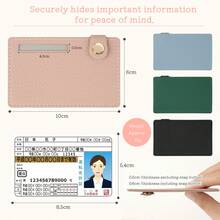 Personal Number Card Holder, Anti-Theft, Personal Information Protection, Personal Number Card, Card Holder, Microfiber Leather, RFID Anti-Theft, Anti-Magnetic, Card Clip, Thin, Cute, Fashion, Card Size, Standard, Protection - Multicolor - View 5
