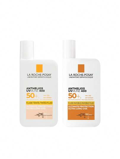 La Roche-Posay [Bundle] Anthelios UVmune 400 Tinted Fluid SPF50+ 50 Ml + Invisible Fluid SPF50+ 50 Ml