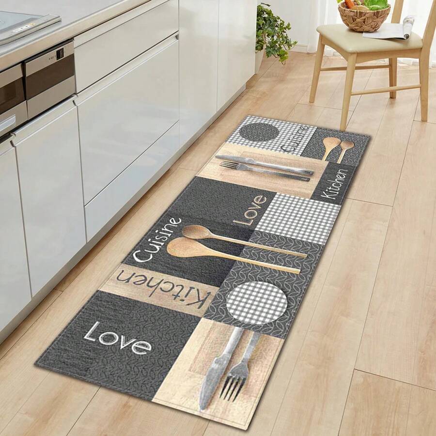 Alfombra de Cocina, Tapete de Entrada para el Hogar, Alfombra Decorativa para Sala de Estar, Dormitorio, Balcón, Alfombra Antideslizante para Pasillo, Baño y Entrada. - TAB24505-16 - Ver 1