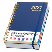 2027 Annual Daily Planner A5 Size, Spiral Bound Schedule Journal With Gold Reinforced Corners, Daily To Do List Notebook For Personal & Business Planning - A5 - View 12