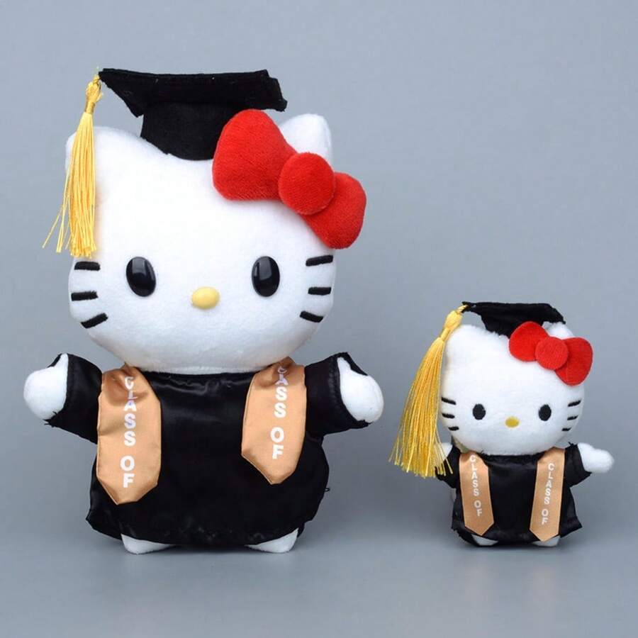 1個可愛畢業季Hello Kitty絨毛吊飾,美式畢業袍與博士帽KT貓絨毛娃娃,畢業禮物 - 彩色 - 查看 1