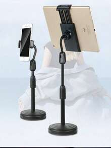 Desktop Phone Holder, 360° Rotatable & Retractable Lazy Phone Stand, Adjustable Live Streaming Bracket For IPhone, Compatible With Samsung, Compatible With Xiaomi All Smartphones - Black - View 4