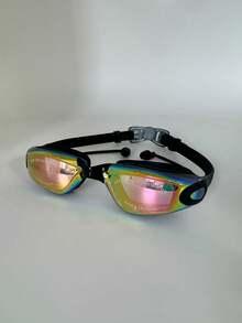 2 piezas Gafas de natación HD resistentes al agua y antivaho, gafas de natación profesionales de carreras con tapones para los oídos todo en uno - A - Ver 8