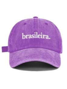 1pc Women's Vintage Washed Baseball Cap - "Brasileira". Minimalist Identity Printed Pattern, Retro Color Options, Soft Fabric Dad Hat, Brazilian Pride Gift,Summer,Gorras Para Mujer,Beach Hat,Hats For Women,Trucker Hats For Women,Gorras Para Hombre,Gorra,Hats For Men,Trucker Hat,Cap For Women - Brazilian. - View 6