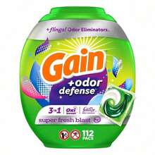 Get One Free,Flings HE Compatible Super Fresh 3-In-1 With Febreze And Oxi Odor Defense Liquid Laundry Detergent Pacs-Long-Lasting Fragrance, Stain Removal Enhancement, Softens Clothes, Locks Fragrance And Protects Color. Can Replace Laundry Powder And Laundry Detergent. - 1 - Xem 2