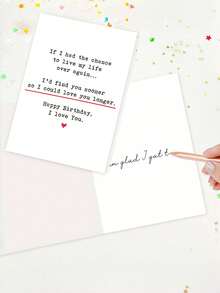 1 pieza "Te encontraría antes" Tarjeta de cumpleaños romántica con sobre, cita de amor dulce para novio/novia, en blanco por dentro - A - Ver 4