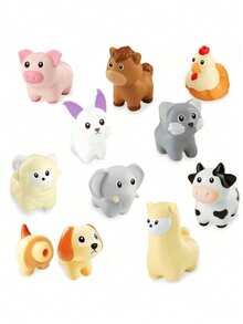 10 piezas Juguetes de Animales de Granja y Dinosaurios, Conjunto de Aprendizaje de Habilidades Motoras Finas de Conteo y Emparejamiento, Regalo de Navidad, Cumpleaños, Pascua - Multicolor - Ver 7