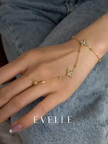 Vòng tay mạ vàng 18K thanh lịch, trang sức thép không gỉ dành cho nữ, thích hợp cho Ngày Valentine, tiệc tùng, lễ kỷ niệm, đeo hàng ngày, hẹn hò, lễ hội, năm mới, đám cưới, đi biển, kỷ niệm, quà tặng thanh lịch cho mẹ, quà tặng phong cách Bohemian cho phù dâu, sinh nhật. - Vàng - Xem 3