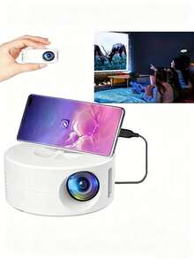 Miniproyector portátil con altavoces estéreo integrados y fuente de alimentación USB - Cine en casa que protege los ojos, espejeo de pantalla, diseño compacto, adecuado para películas, juegos y viajes tanto en interiores como en exteriores, miniproyector portátil, entretenimiento en interiores, montable, sistema de refrigeración eficiente, conectividad multimedia - Multicolor - Ver 11