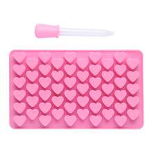 Bộ 5 khuôn silicon hình trái tim/gấu - Chống dính + 2 ống nhỏ giọt, thích hợp cho việc làm bánh DIY và thủ công, khuôn làm kẹo sô cô la hình trái tim, khuôn làm kẹo ngày Valentine. - Nhiều màu - Xem 5