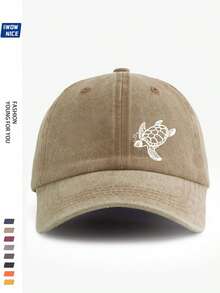 1pc Unisex Solid Color Versatile Printed Breathable Baseball Cap, Vintage Distressed Dad Hat, Suitable For Daily Wear, Sports, Hiking, Etc. - R - View 15