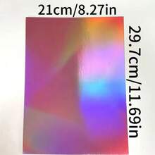 12张A4尺寸梦幻全息珠光卡纸，厚实耐用，带有粉紫色渐变金属光泽，适用于情人节、婚礼、生日DIY礼盒包装、剪贴簿、派对装饰、手工制作等。 - 12張卡紙 - 查看 2
