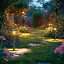 [Super Bright Solar Path Lights] Super Bright 12 Pack Outdoor Solar Path Lights - 20-120 Lumens, Large Solar Garden Lights For Yard, Walkway, Landscape Lighting,100mah. - Warm Light - View 12
