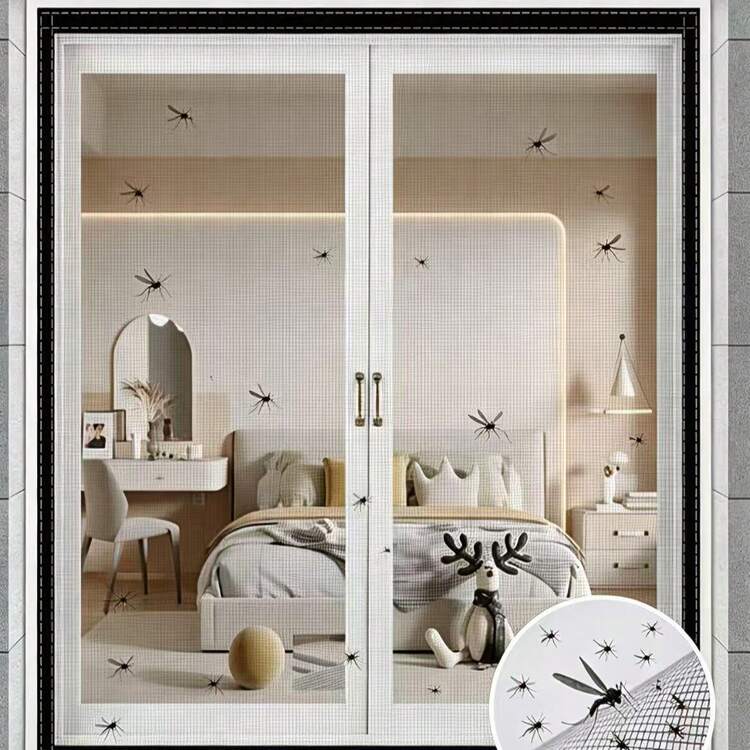 Summer Edition, Minimalist Black Design. Mosquito Nets Available In Multiple Sizes. Using 2cm Adhesive Tape, Window Screens, Curtain Mosquito Nets, Screen Windows, Mesh Nets, Window Insect Screens. - Screen Windows - View 63