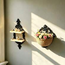 Mini European Style Wall Mounted Shelving Unit/Flower Basket Shelving Unit - Suitable For Doll Houses And Micro Landscape Room DIY Decor Accessories/Ornaments/Hanging Rack - Multicolor - View 1