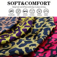 1 buah Topi Tidur Satin Motif Zodiak Merah Mawar & 12 Zodiak, Ringan dan Bernapas, Ukuran Besar, Topi Tidur Sutra dengan Karet Elastis Longgar - Motif macan tutul merah SM64 - View 4