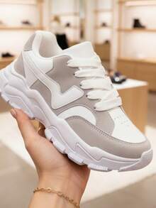 Marts Women's Chunky Platform Shoes With Tractor Sole - 灰色的. - 查看 1