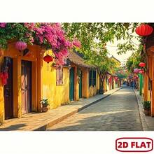 1 tấm phông nền 2D phẳng mô phỏng cảnh đường phố Việt Nam, kiến trúc truyền thống Việt Nam và đèn lồng Hội An - Thiết kế Phở Huế, vải polyester nhẹ, phù hợp cho đám cưới, tiệc tùng, chụp ảnh, sự kiện theo chủ đề Việt Nam, dễ dàng lắp đặt. - 5 - Xem 3