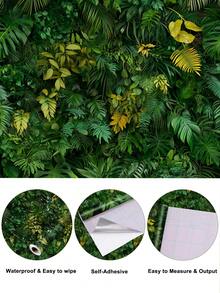 1卷自粘防水加厚植物图案壁纸，适用于家居装饰，可装饰客厅和卧室墙面，有三种尺寸可选，翻新贴纸，可剥离墙板，壁纸，墙面装饰，让您的家焕然一新，装饰贴纸，适合节日和营造氛围。 - HCQ24480 - 查看 2