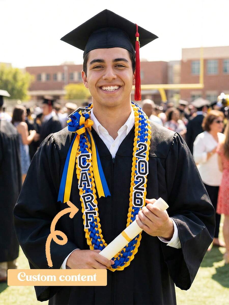 Corona de graduación 2026, nombre personalizable, regalo de graduación, corona de cinta personalizada, regalo de graduación, corona de cinta personalizada exclusiva, adecuada para graduados hombres y mujeres, corona de regalo de fiesta de graduación