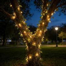 1PC, Solar Powered 90LED Ivy Vine String Lights 8 Lighting Modes Twinkle Icicle Christmas Fairy Waterfall Curtain Lights For Window Eaves Outdoor Indoor Yard Garden Wedding Party Christmas New Year Halloween Valentine Decor 10m/32.8ft (Battery Included) For Wedding Party Christmas New Year Halloween Valentine Garden Yard Patio Fence Balcony Porch Wall Home Bedroom Fireplace Indoor Outdoor Decoration - LED String Light - View 6