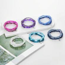 Noessla Stackable Beaded Bracelets Women Boho Multi Layer Stretch Bracelets Natural Stone Bead Bracelet With Leaf Charm Jewelry Women - Amethyst - View 7