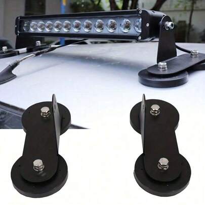 2 chiếc đế từ tính gắn đèn LED thanh, giá đỡ hút mạnh mẽ dùng để gắn đèn LED thanh thẳng, cong, gắn bên hông trên nóc xe.
