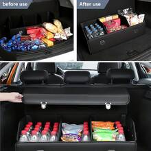 Inspired By Luxurious Leather Texture Car Storage Box, Front Passenger Seat Spacious Opening Storage Cube, High Capacity Luxury Car Interior Storage Box, Multifunctional Car Storage Essential - Multicolor - View 8
