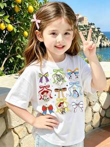 Toy Story Is A Cute, Fresh, And Fashionable Disney Girl's Round-Neck T-Shirt Made Of 100% Pure Cotton. It Is An Ideal Choice For Daily Wear, Holiday Leisure, Outdoor Exploration, School Life, And Shopping Trips. It Is Also A Must-Have Item For Summer And Makes A Perfect Disney Gift For Both Girls And Boys. - trắng - Xem 1