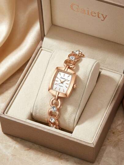 1Pc Women's Quartz Watch Bracelet Strap Elegant And Fashionable Minimalist Bar Scale Square Dial Used For Daily Wear Party Decoration Or Valentine's Day Mother's Day Anniversary Various Festival Gifts For Friends And Mothers
