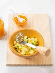 1/2pcs Stainless Steel Potato Masher, Rust-Proof Vegetable Ricer Kitchen Tool, Suitable For Avocado, Vegetables And Fruits - Multicolor - View 3