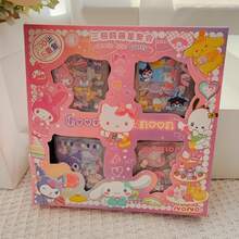 100pcs Non-Duplicate Waterproof Stationery Sticker Gift Box Featuring Hello Kitty, Cinnamoroll, Kuromi, Birthday Gift - View 2