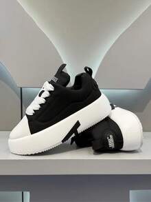 Solid Color Fashionable Men's Non-Slip Comfortable Casual Shoes, Soft Sole Suitable For Outdoor Walking, Jogging, Travel, Versatile Sneakers - Black - View 3