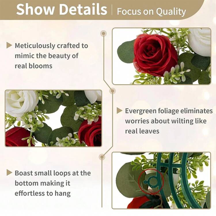 de flores artificiales de rosas de 23/33cm, flores falsas de seda con hojas de eucalipto para decoración de boda en el hogar, accesorios de regalos DVEO - Champán - Añade 6
