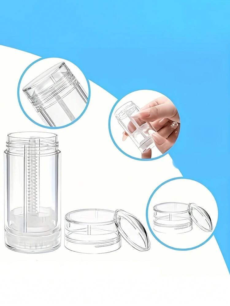 5/1 cái Ống rỗng, hộp đựng chất khử mùi, ống đựng son dưỡng môi bằng nhựa, chai khử mùi tròn có nắp vặn có thể tái sử dụng, thích hợp để tự làm son môi, kem chống nắng, bút chì màu. - Nhiều màu - Xem 3