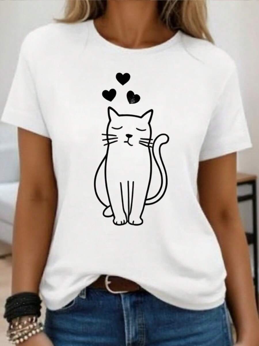 Women's Easy T-Shirt, 100% Breathable, Soft, Spring, Round Neck, Casual And Easy, Suitable For Fitness, Commuting, Leisure. The Best Gift For Mother's Day - 白色 - 查看 1