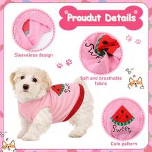 6 Pieces Dog Shirt Puppy Sweatshirt Pet Sleeveless Vest Dog Clothes Doggy Female Apparel For Small To Medium Dogs Puppy Cat(Cute Patterns,XS Size) - 可愛的圖案 - 查看 3