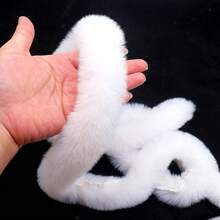 Cinta de tela con ribete de piel sintética negra y blanca de 3cm/4.5cm, tiras artificiales esponjosas de conejo, encaje para manualidades, costura, adornos, suministros DIY, para sombreros, zapatos, ropa de vacaciones, decoración de árboles de Navidad - M - Ver 16