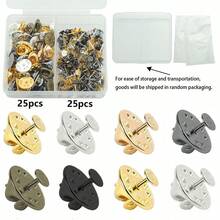 50pcs/Box DIY Safety Pin Base, Multicolor Butterfly Clips & Tack Pins, Includes 25pcs Butterfly Clips & 25pcs Tack Pins, Suitable For DIY Jewelry Making, Handmade Badge Accessories, Hat Clips, Clothing Pins, Butterfly Clips, Decorative Fasteners, Tie Clips And Replacement Parts Craft Materials - Butterfly Clasp (25pcs) + Spiky Pin (25pcs) / Box - View 15
