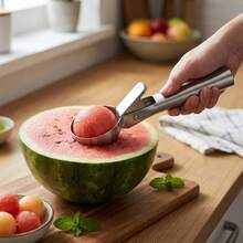 2Pcs Retractable Stainless Steel Ball Scooper, Multifunctional For Ice Cream, Fruit And Desserts, Home And Commercial Use - Large - 2pcs - View 5
