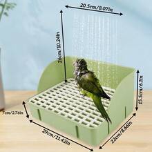 1pc Random Color & Style Bird Bath Bowl, Parrot Cage Accessories - Bath - View 2
