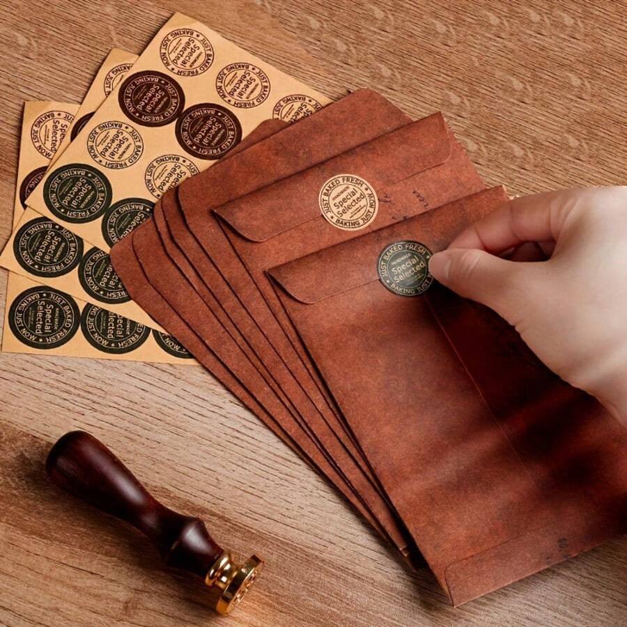30 piezas Juego de papelería vintage, sobres de papel kraft retro y papeles de carta con pegatinas, adecuado para invitaciones de boda, tarjetas de fiesta y vacaciones