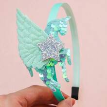 Diademas de unicornio a la moda para niñas, diademas de unicornio con lentejuelas y alas bonitas, aros para el pelo para niños, accesorios para el cabello para niñas - 1 - Ver 4