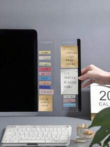 1pc Monitor Side Memo Board Sticky Note Storage Rack Computer Desktop Message Board Holder Universal Desk Note Organizer Stand Home Office Desktop Decoration Multifunctional Office Desk Accessories For Home School Office Men Women Daily Use - Multicolor - View 6
