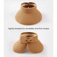 Beach Sun Straw Hats For Women, UPF 50+ UV Sun Protection Wide Brim Summer Straw Hat Foldable Packable Roll Up Cap - 12cm - Khaki - View 6