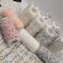 50g Cuentas metálicas mixtas, hilo de peluche teñido con degradado, adecuado para tejer suéteres, bufandas, chaquetas, manualidades - Disponible en múltiples colores - Tejido a mano - Multicolor - Ver 2