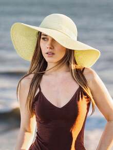 1. Mũ rơm rỗng kiểu Bohemian màu trơn, chống tia UV, trang trí thủ công, thích hợp cho mùa xuân và mùa hè, đa năng, đi làm, giúp thon gọn khuôn mặt. - MZ1460 - Xem 4