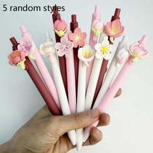 3/5pcs Cute Cartoon Gel Pens, Random Styles With Big Eyes Design, Floral Decor Smooth Writing Pens, Pressurized Signing Pens, Suitable For Office, Writing, Stationery, Gifts, School - Multicolor Style B - View 7
