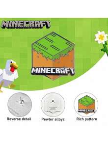 Monogram Minecraft 1个  苦力怕金属胸针 个性化创意徽章收藏品 周边别针 首饰配件 装饰包 布艺铅笔盒 连衣裙 实用生日礼物 官方授权 - A - 查看 8
