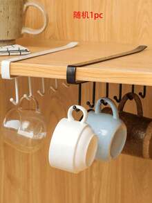OBOVAY 3/1pc Single Row Cup Rack, Inverted Cup Holder, Creative European Style Wine Glass Storage Rack, Kitchen Accessories, Bar Supplies, Space-Saving Home Storage Organizer, Valentine's Day Gift, Party Decor, Birthday Decor, Outdoor, Camping - Black - View 9